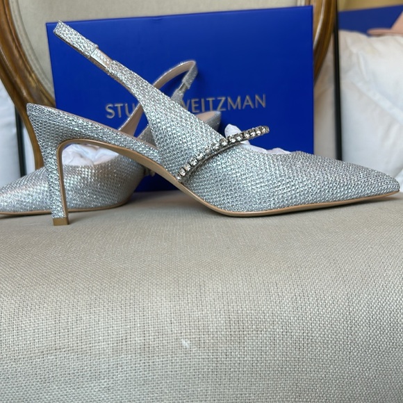 NWT Stuart Weitzman silver heels - Picture 2 of 8